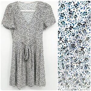 Oysho Womens Cottagecore Ditsy Floral Print Short Sleeve Babydoll Dress Size XS‎